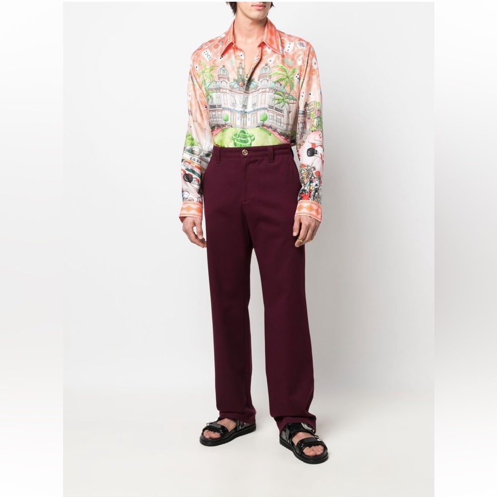 Versace Medusa wide leg trousers